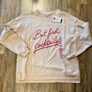 NWT Wild Fox “But First, Cocktails” Small Sweatshirt